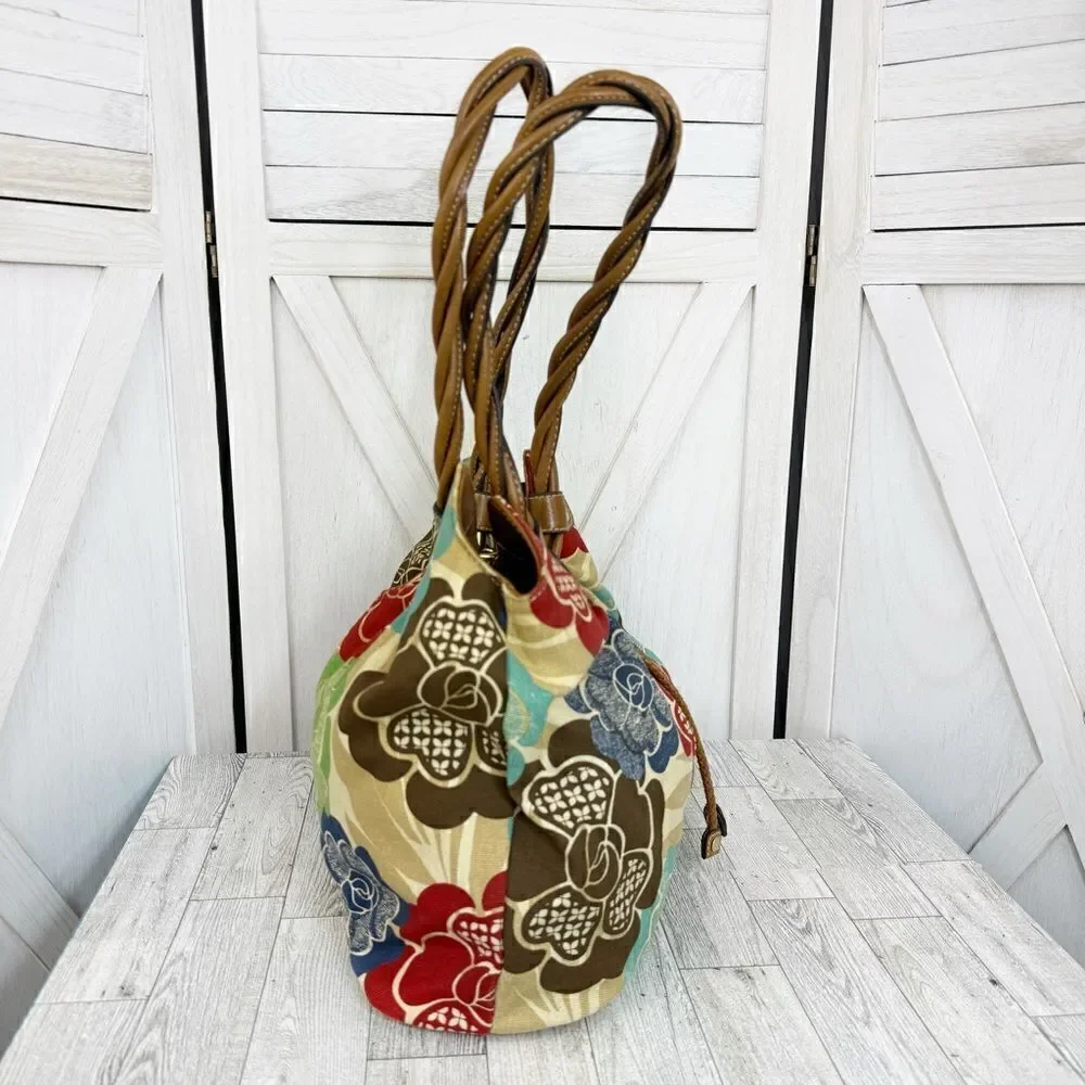 Relic‎ Floral Canvas Hobo Shoulder Pouch Bag Ivory Multi Boho Western